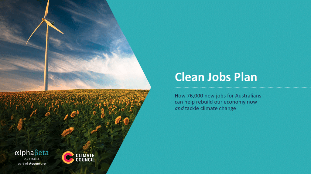 Clean jobs plan cover title
